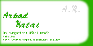 arpad matai business card